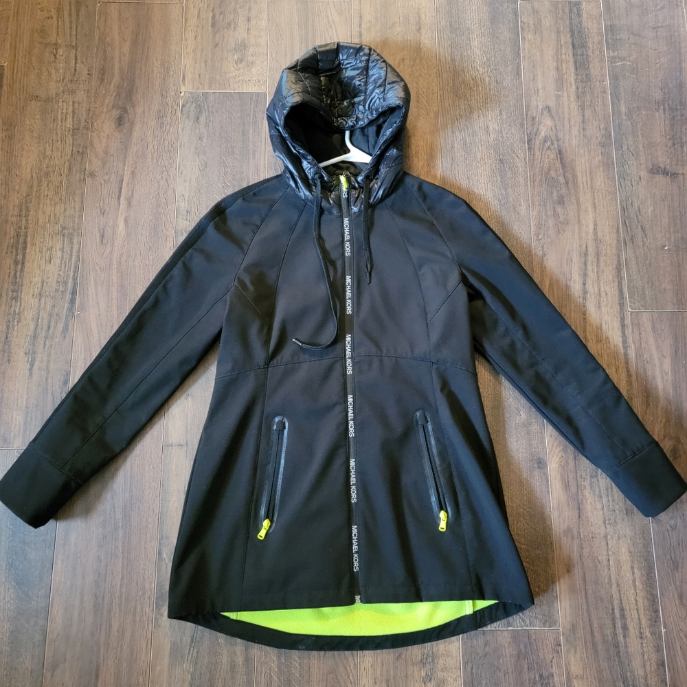 Michael Kors Black Lined Rain Jacket